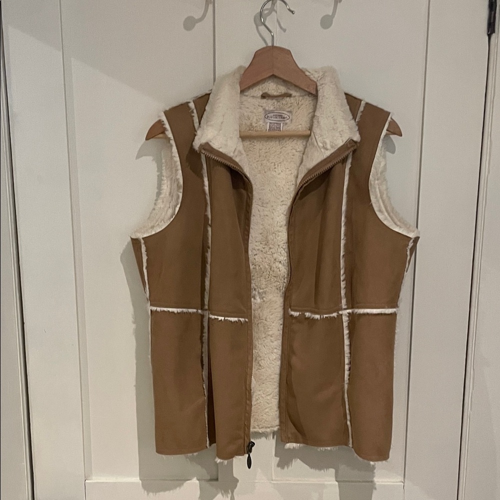 Northern Reflections Cream Shearling Vest